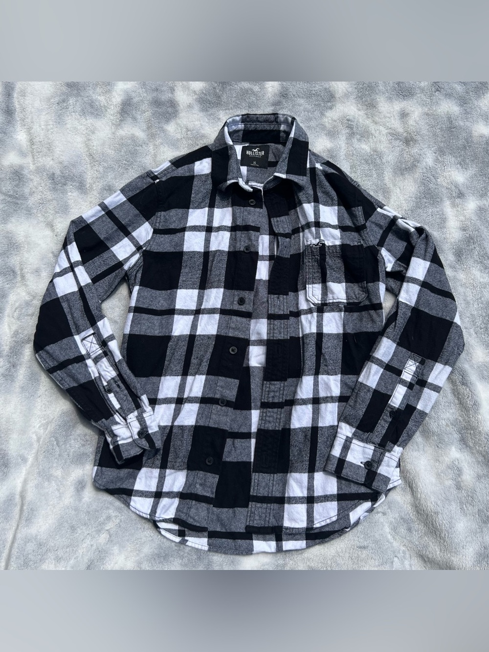 Hollister Black and White Flannel
